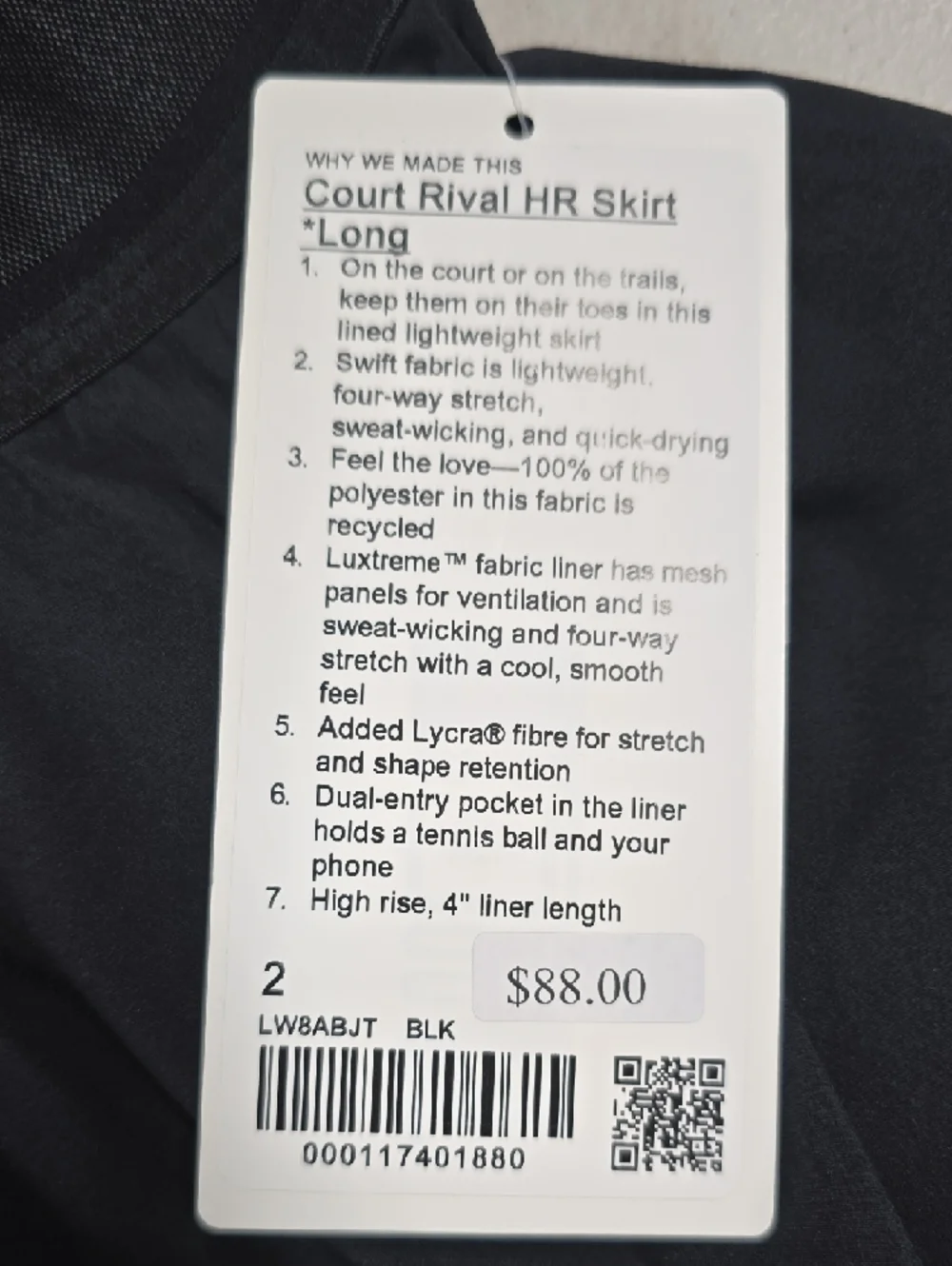 Lululemon Court Rival HR Skirt *Long - Picture 2 of 3